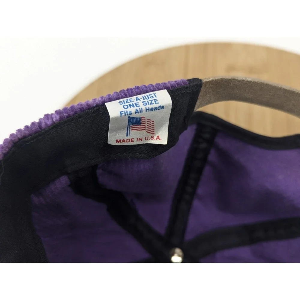 Vintage NWBT Kansas‎ City Basketball Hat Purple Corduroy USA Made 1988 80s Cap